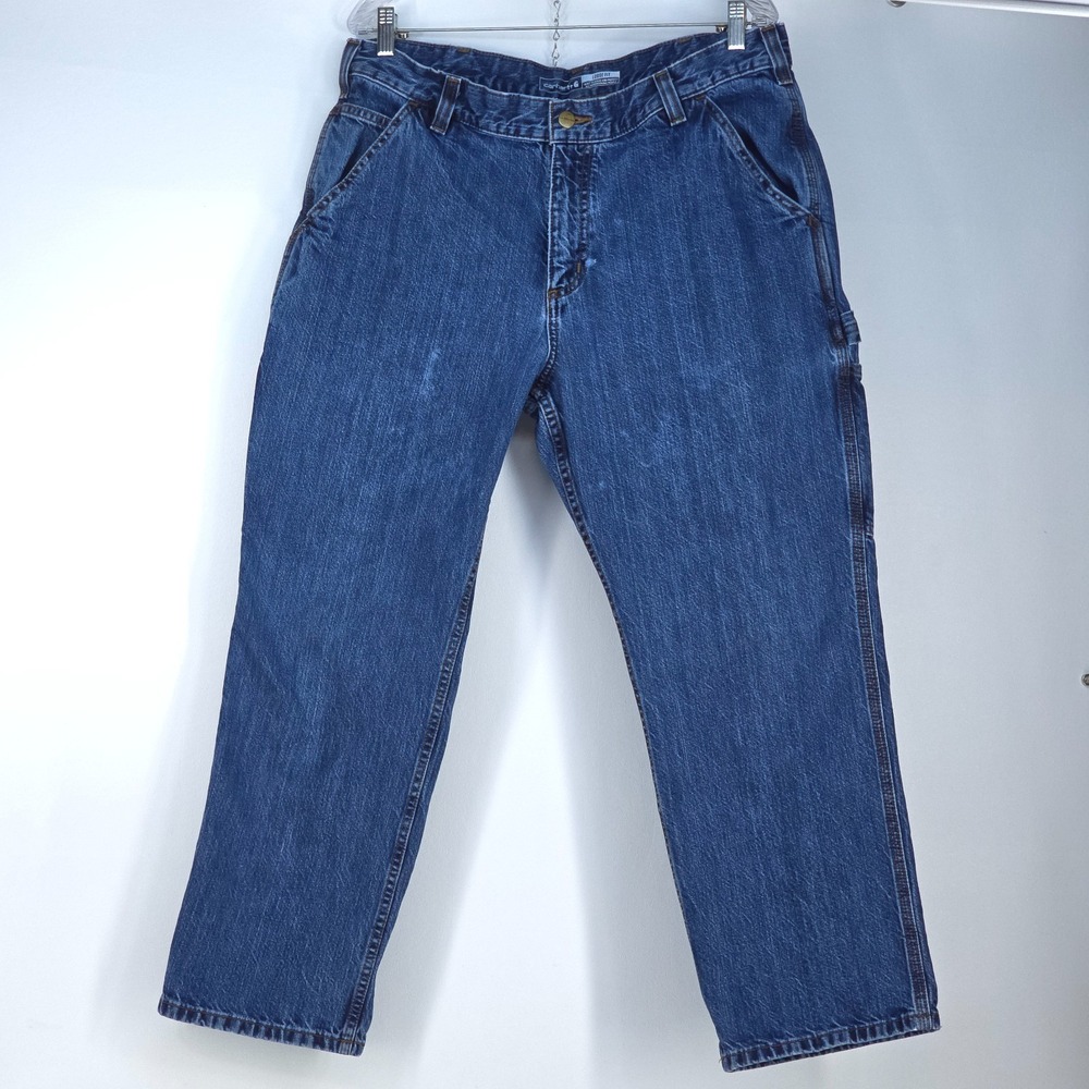 Carhartt Carpenter Jeans Mens‎ 36x28 Loose Fit Classic Denim Workwear BD4941-M